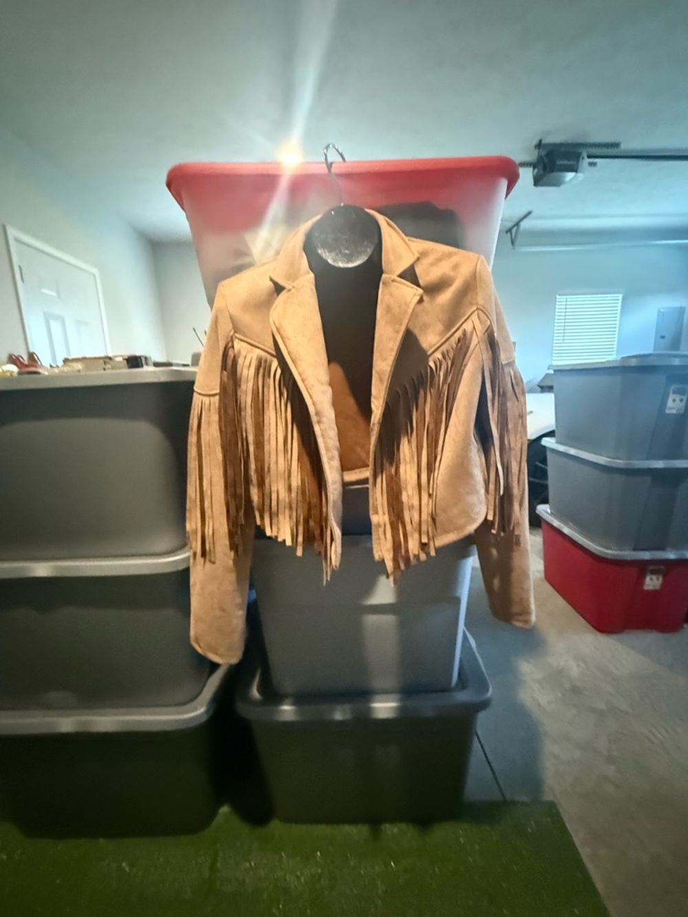 Fringe Suede Crop Jacket - Tan p71 - Picture 2 of 5